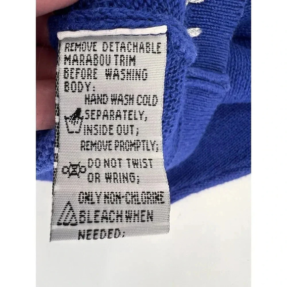 B. P. Design Christmas Holiday Sweater Blue Snowmen Feathers Full Zip Size LARGE - Picture 13 of 14